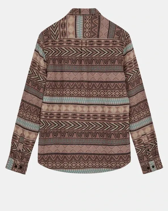 CAMICIA AKLEIF L/S JACQUARD COGNAC
