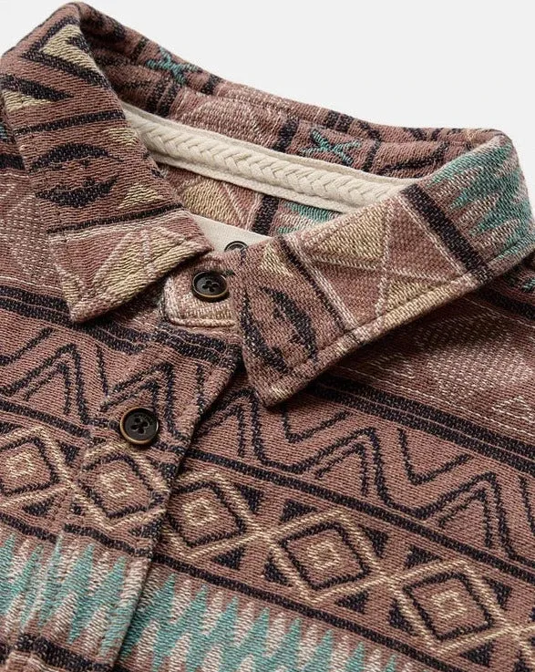 CAMICIA AKLEIF L/S JACQUARD COGNAC