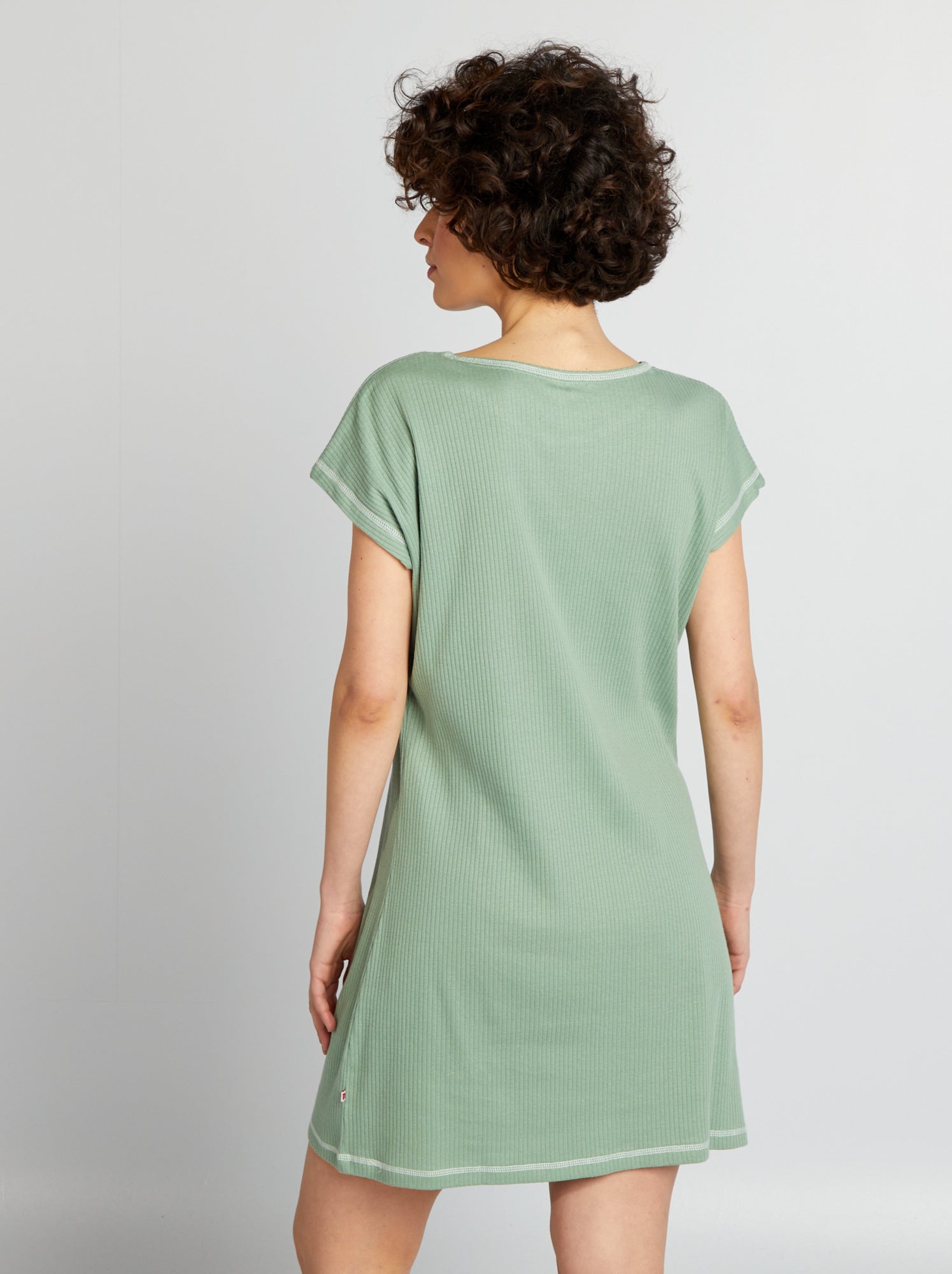Camicia da notte a coste - VERDE