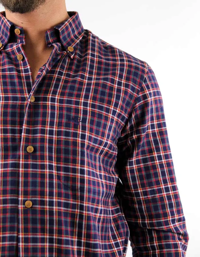 CAMICIA KAMI  A QUADRI BLU 