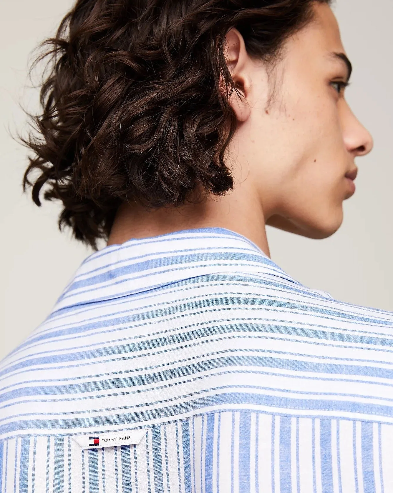 CAMICIA MANICHE CORTE CON COLLETTO CUBANO PERSIAN BLUE