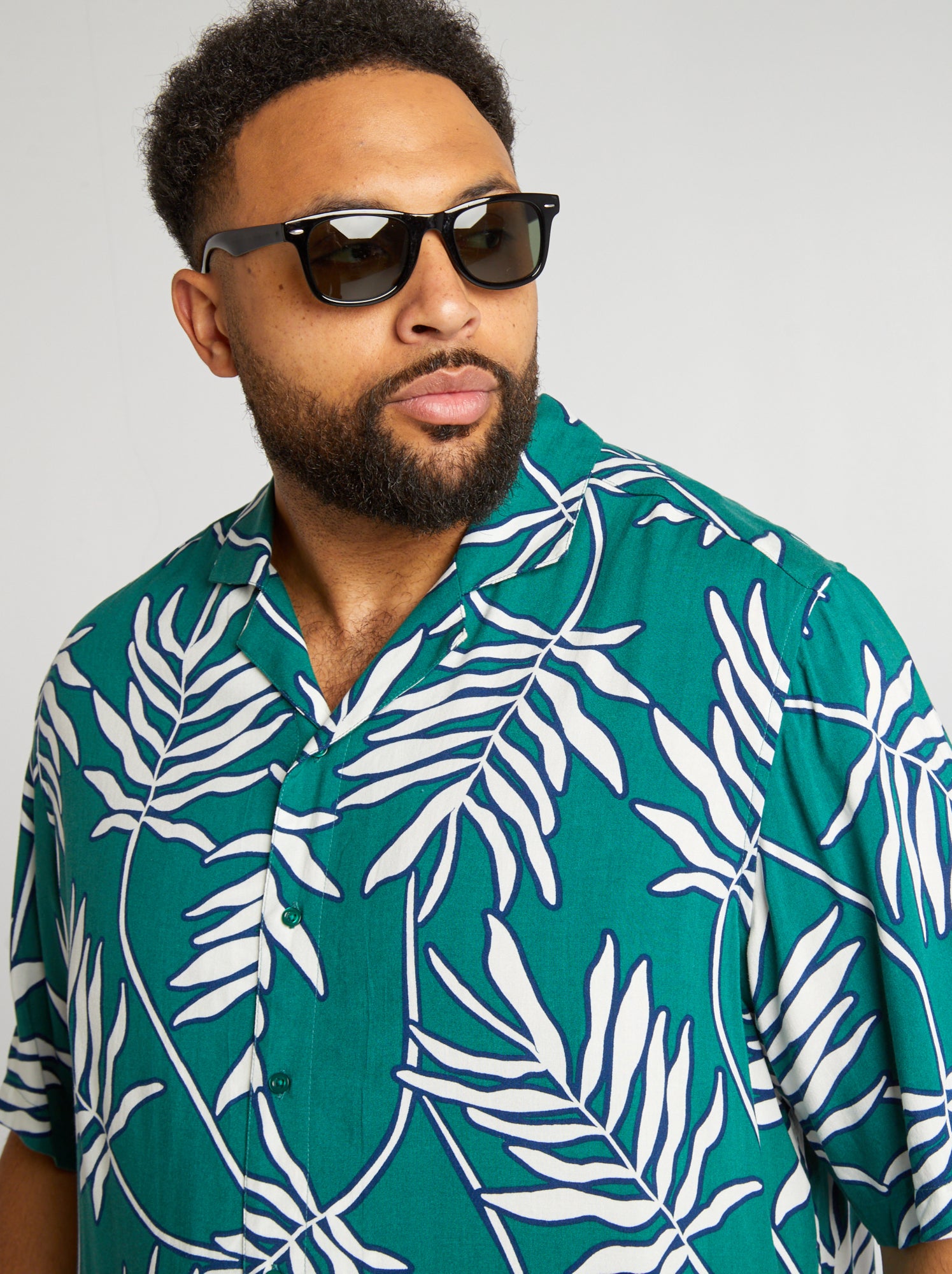 Camicia morbida con collo a pigiama - VERDE