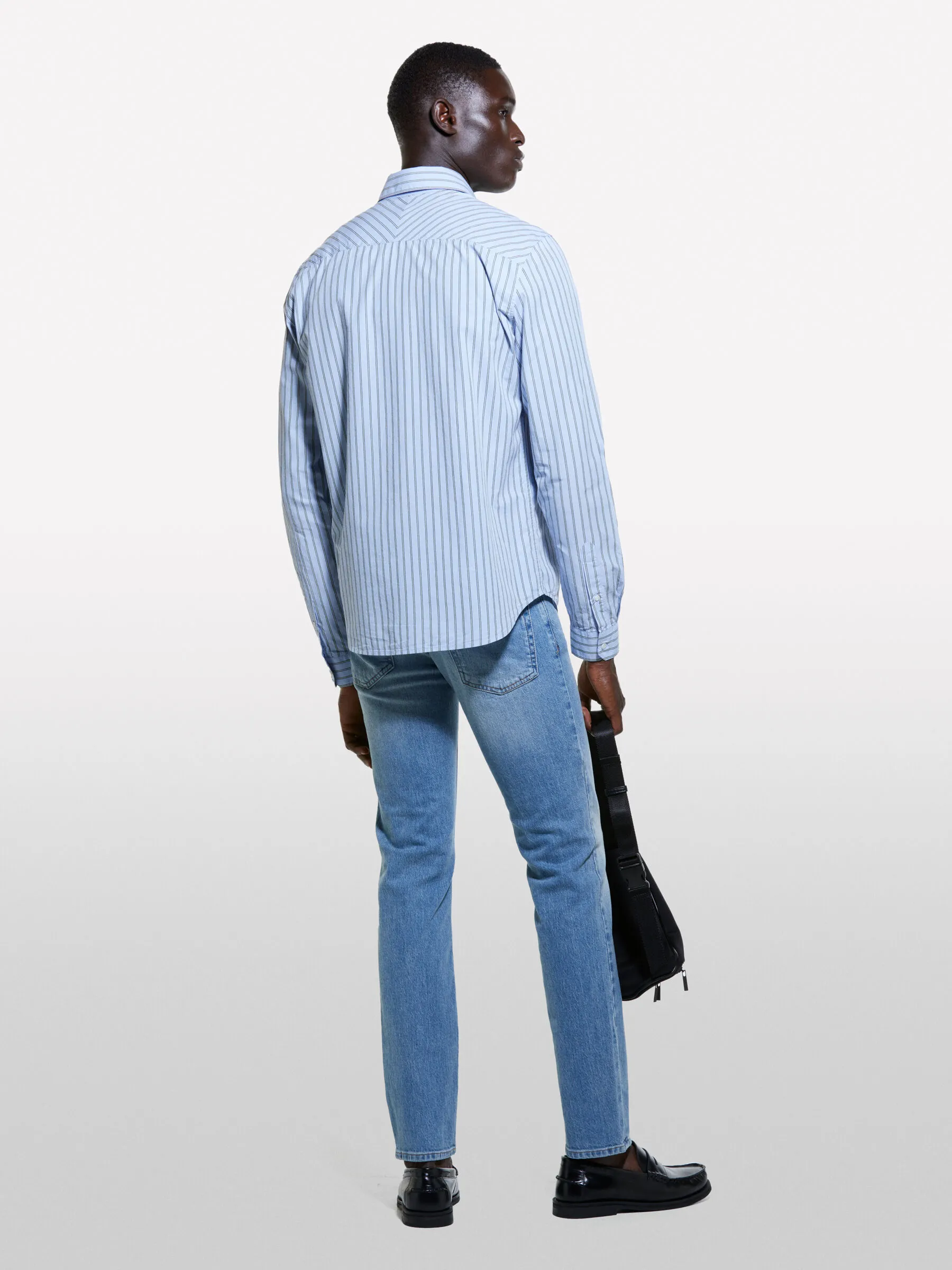 Camicia tinto filo blu
