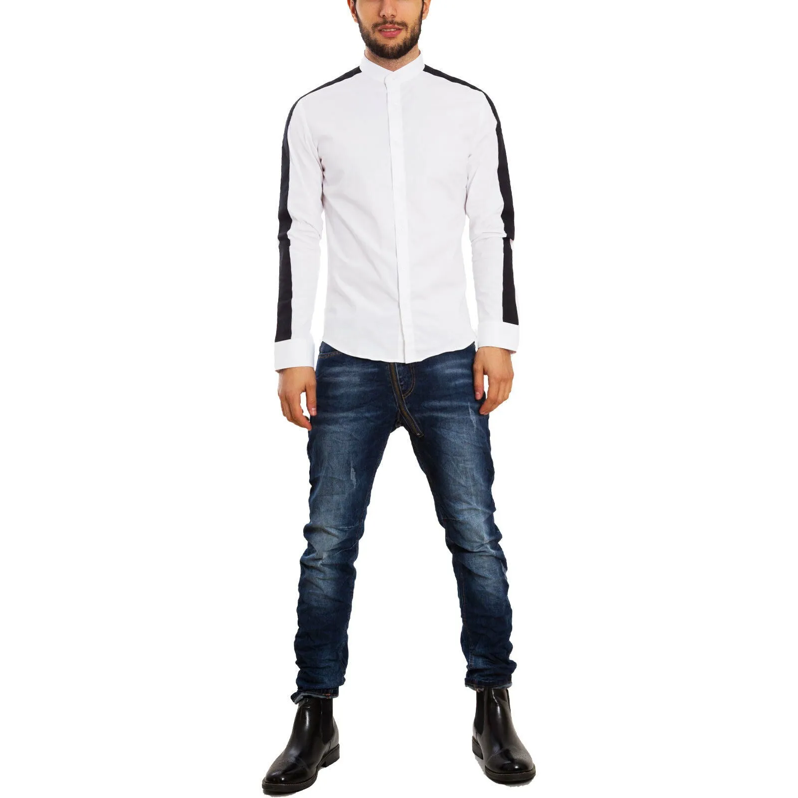 Camicia uomo bicolore elegante CG-3029