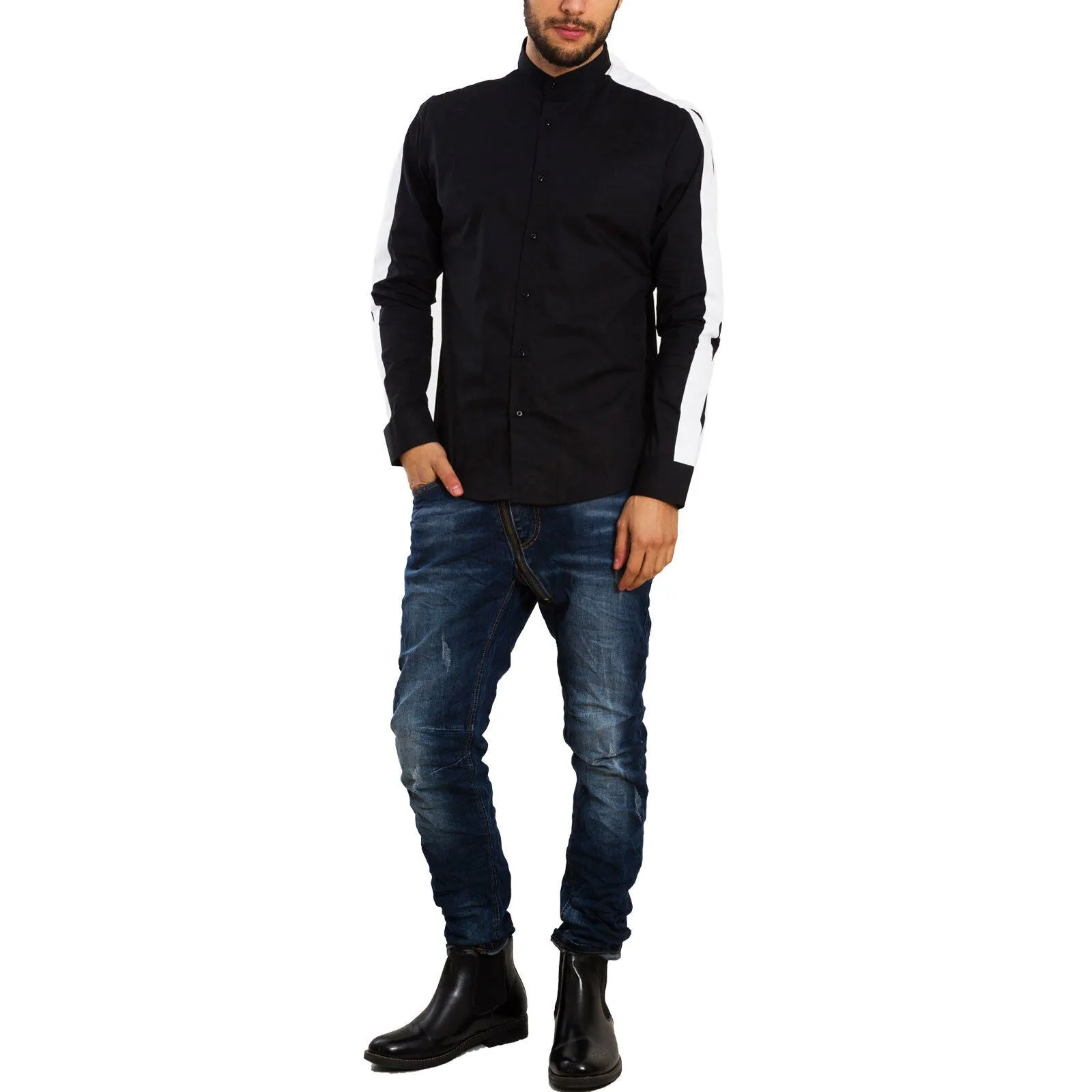 Camicia uomo bicolore elegante CG-3029