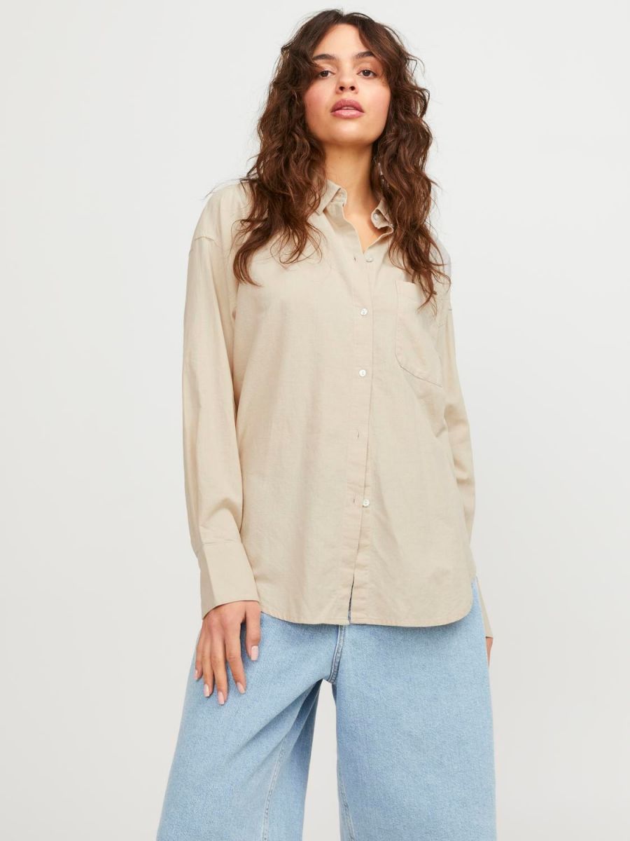 CAMICIE Donna JJXX 12231340 JAMIE LINEN CEMENT