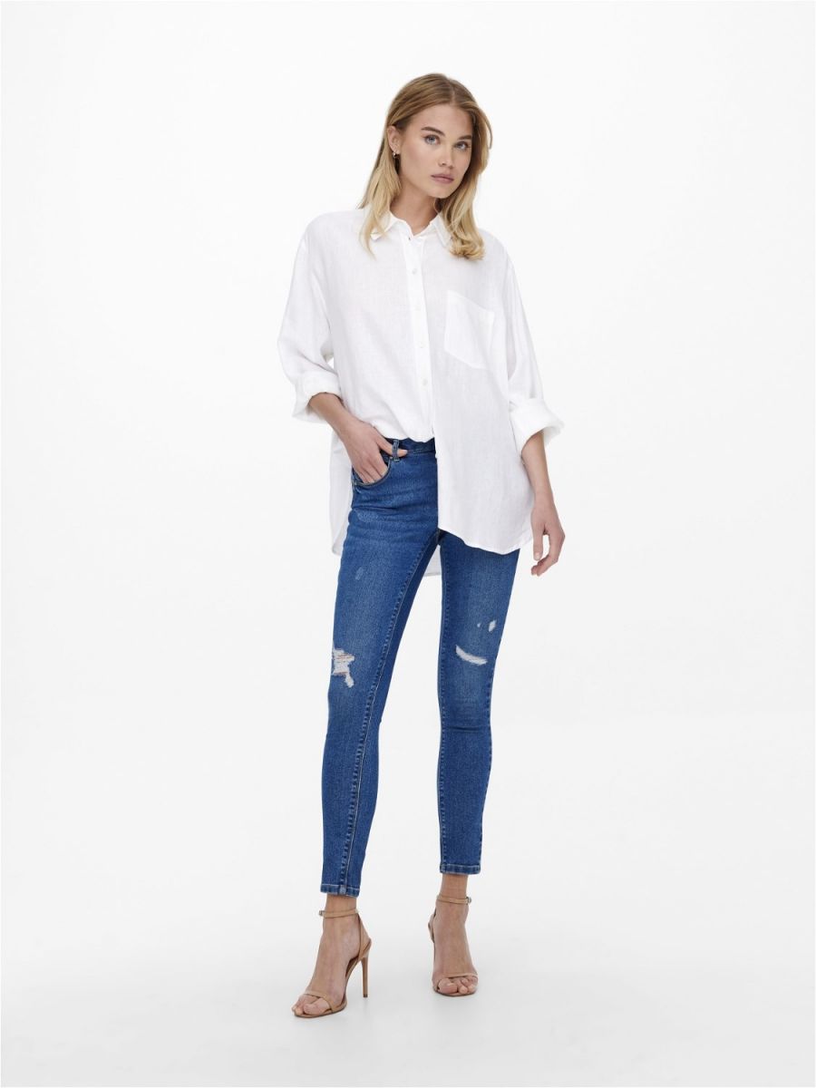 CAMICIE Donna ONLY 15259585 TOKYO LINEN SHIRT BRIGHT WHITE