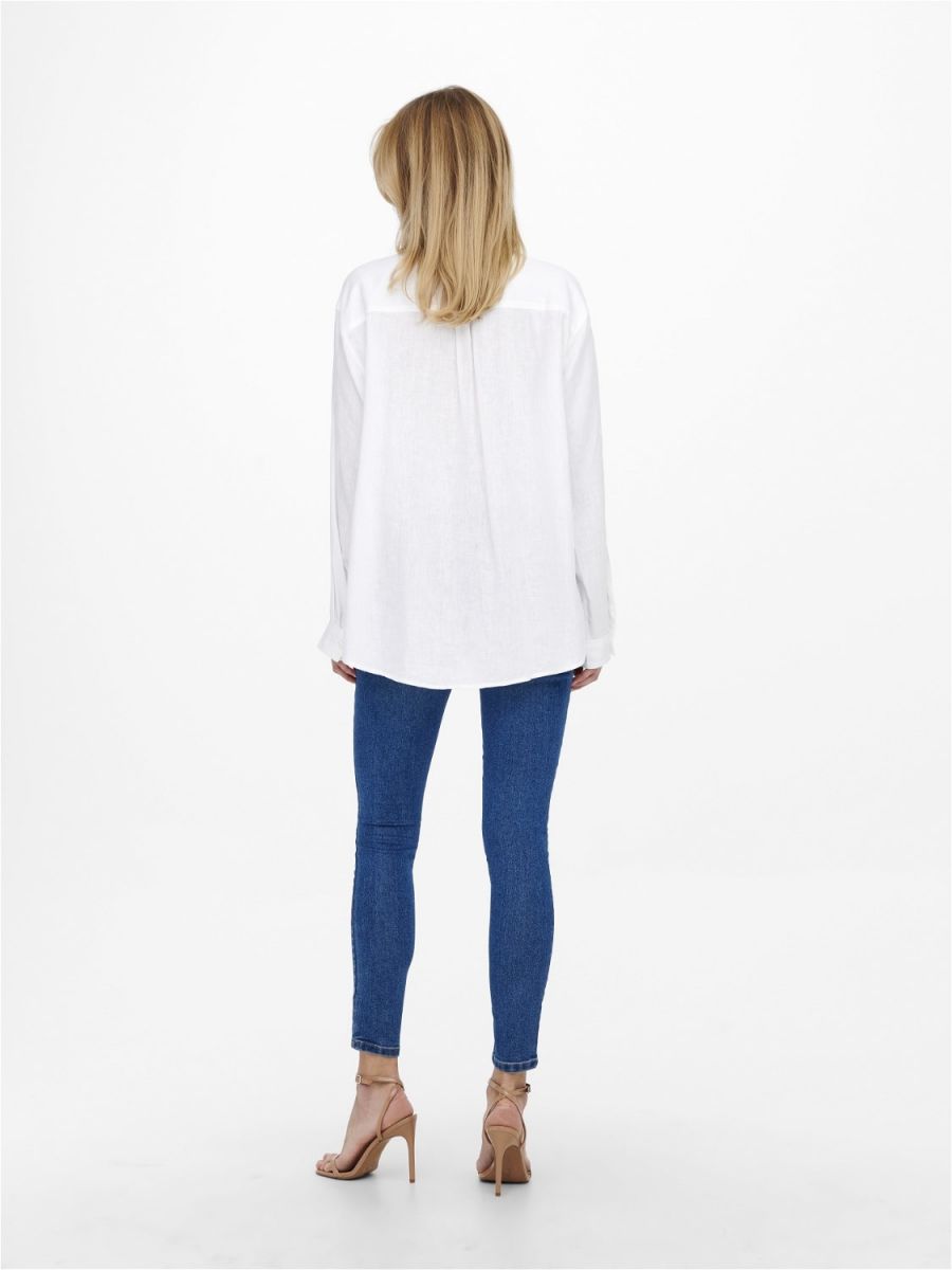CAMICIE Donna ONLY 15259585 TOKYO LINEN SHIRT BRIGHT WHITE