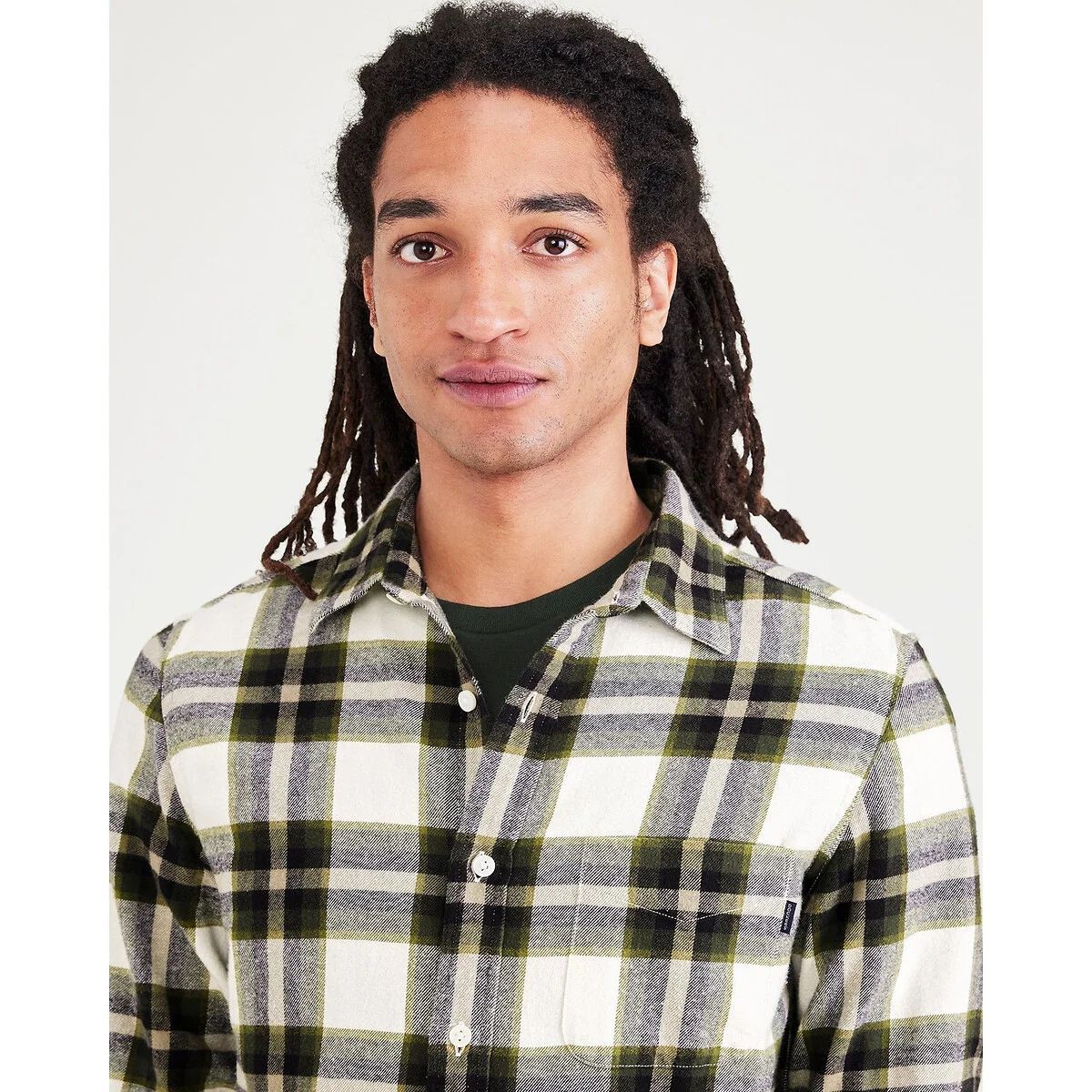 CAMICIE Uomo DOCKERS A1114 0112 - SLIM ORIGINAL FUSION FLANNEL EGRET