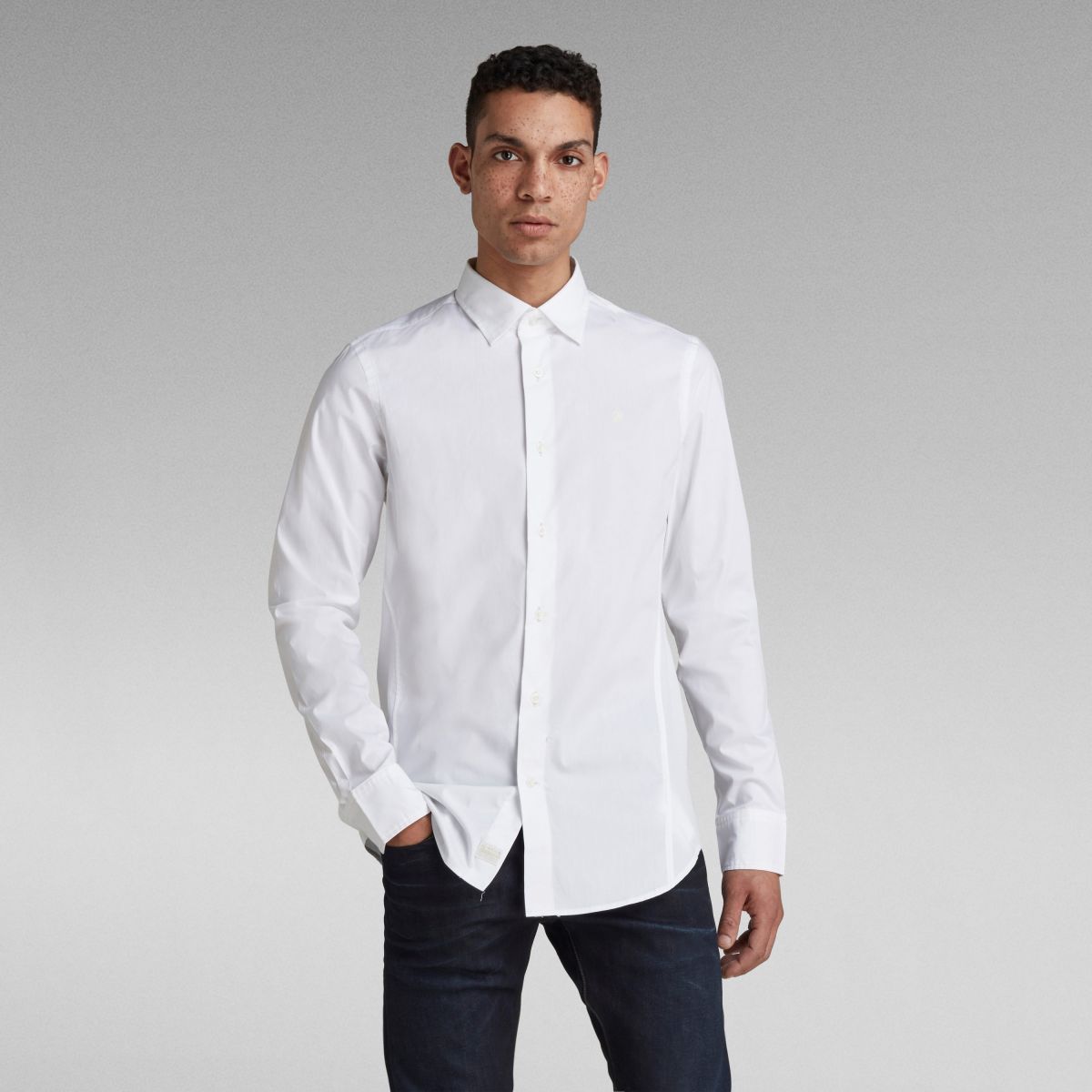 CAMICIE Uomo G-STAR D17026-C271 SLIM SHIRT 110 WHITE