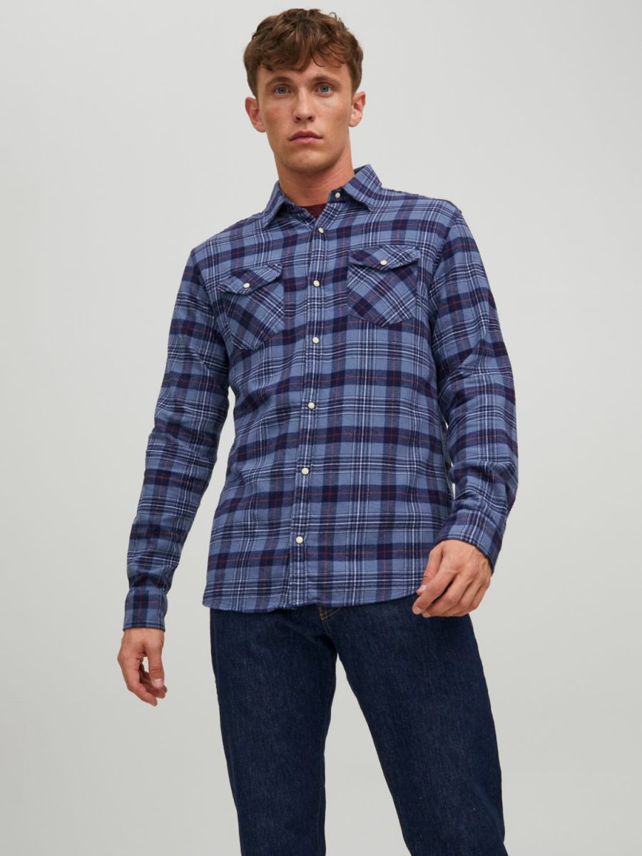 CAMICIE Uomo JACK&JONES 12213402 SHERIDAN VINTAGE INDIGO