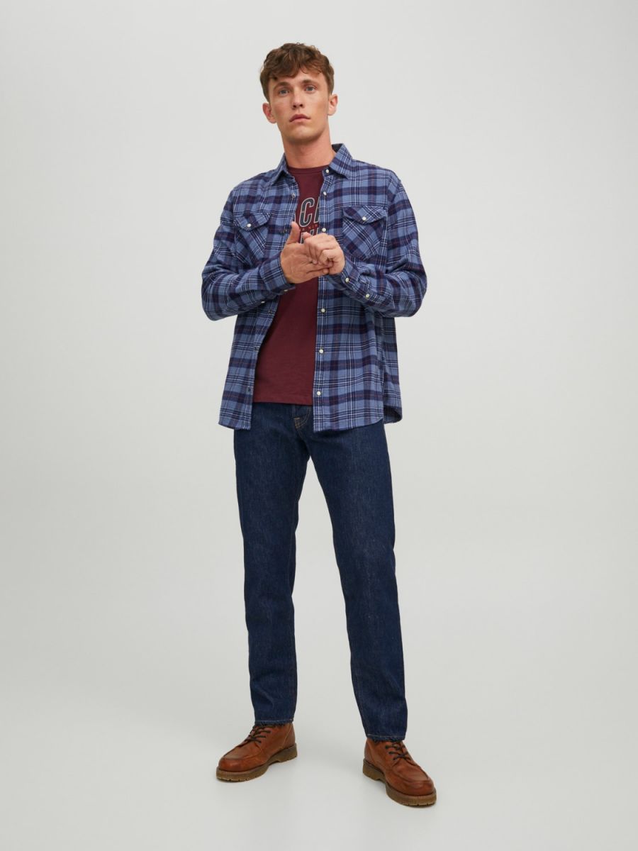 CAMICIE Uomo JACK&JONES 12213402 SHERIDAN VINTAGE INDIGO