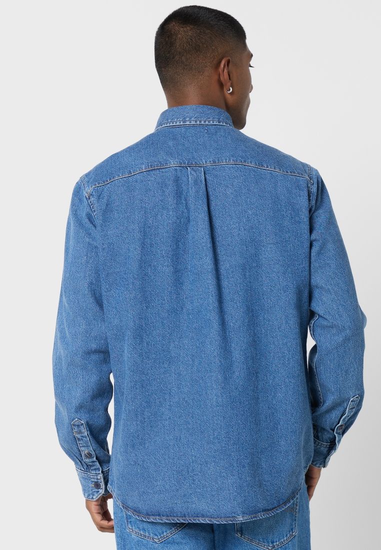 CAMICIE Uomo JACK&JONES 12224329 CREEK MEDIUM BLUE DENIM