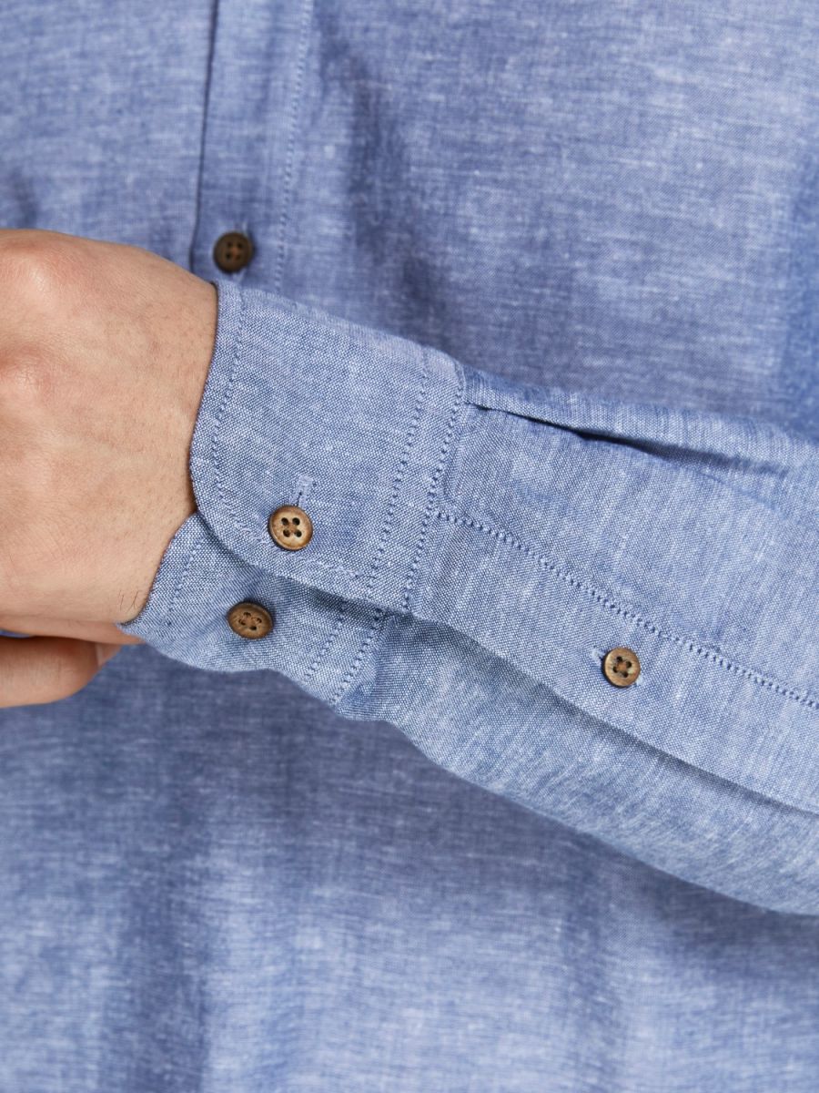 CAMICIE Uomo JACK&JONES Premium 12196822 SUMMER HALF FADED DENIM
