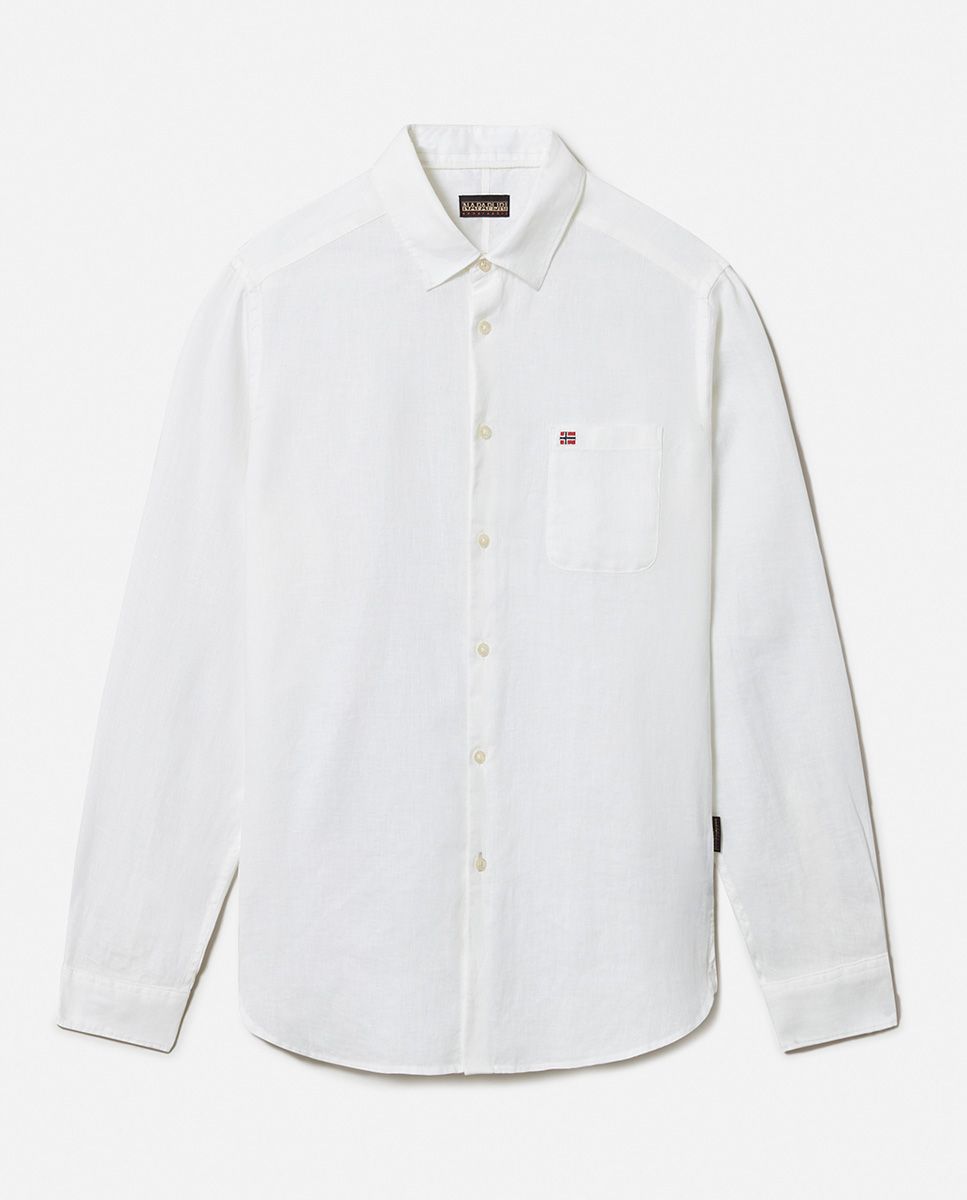 CAMICIE Uomo NAPAPIJRI G-CRETON NP0A4G2Z 002 BRIGHT WHITE
