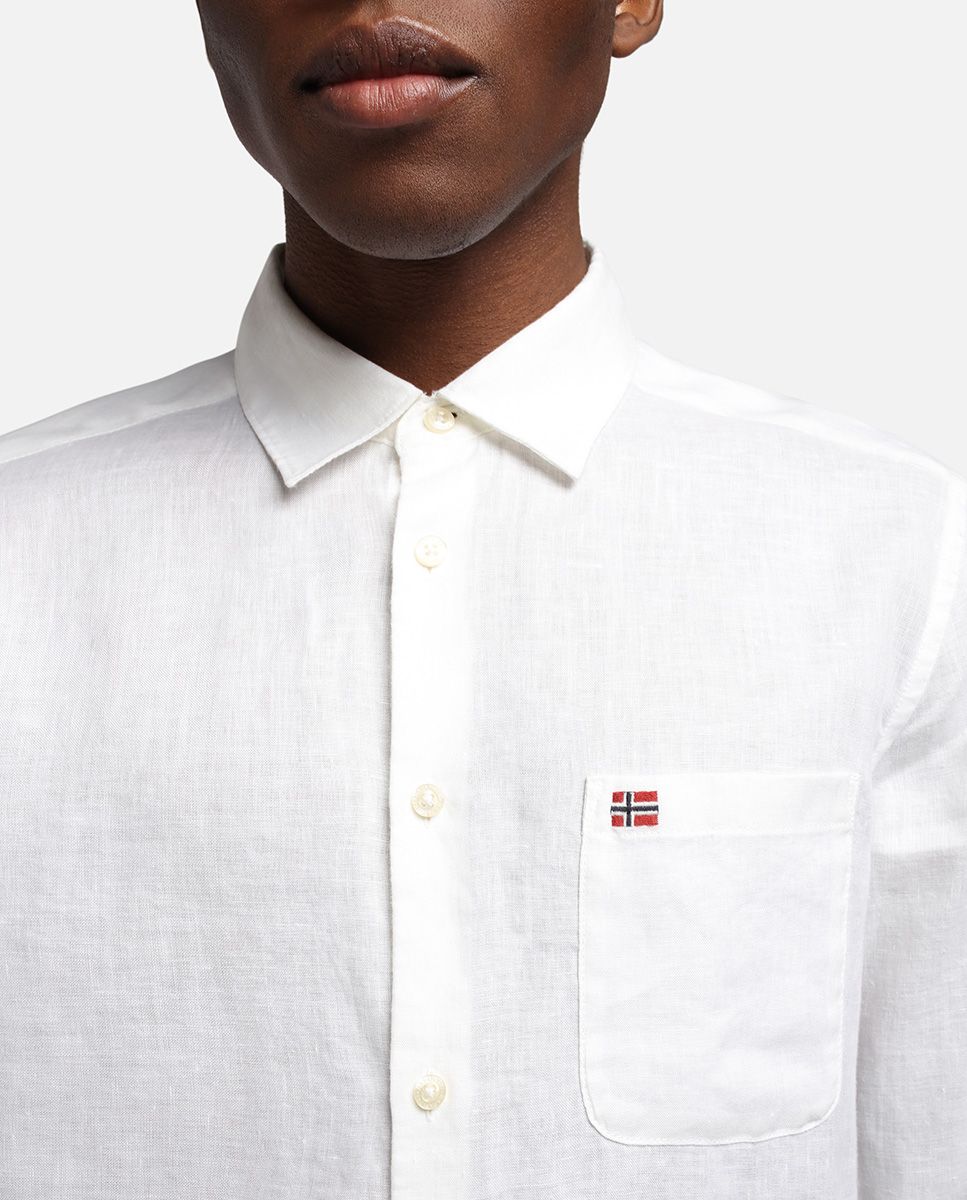 CAMICIE Uomo NAPAPIJRI G-CRETON NP0A4G2Z 002 BRIGHT WHITE