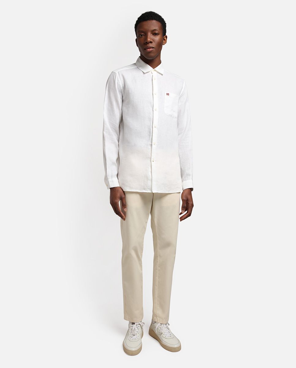CAMICIE Uomo NAPAPIJRI G-CRETON NP0A4G2Z 002 BRIGHT WHITE