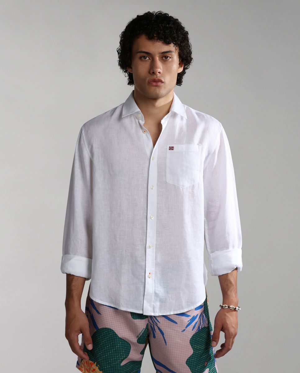 CAMICIE Uomo NAPAPIJRI G-CRETON NP0A4H1C 002 BRIGHT WHITE