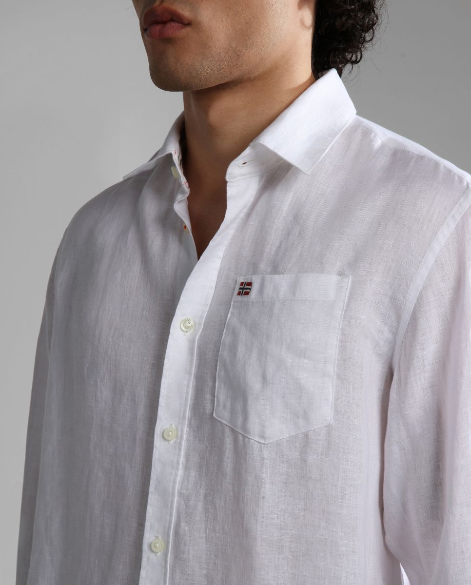 CAMICIE Uomo NAPAPIJRI G-CRETON NP0A4H1C 002 BRIGHT WHITE