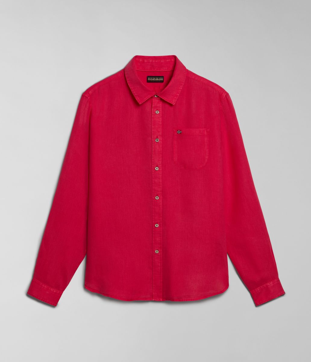 CAMICIE Uomo NAPAPIJRI G-LINEN LS NP0A4HQ2 R25 BARBERRY