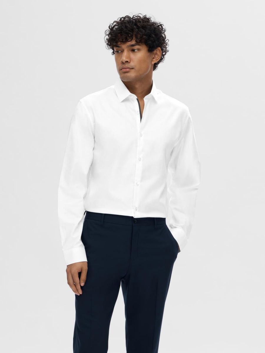 CAMICIE Uomo SELECTED 16058640 NEW MARK BRIGHT WHITE