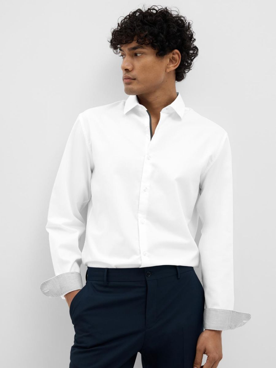 CAMICIE Uomo SELECTED 16058640 NEW MARK BRIGHT WHITE