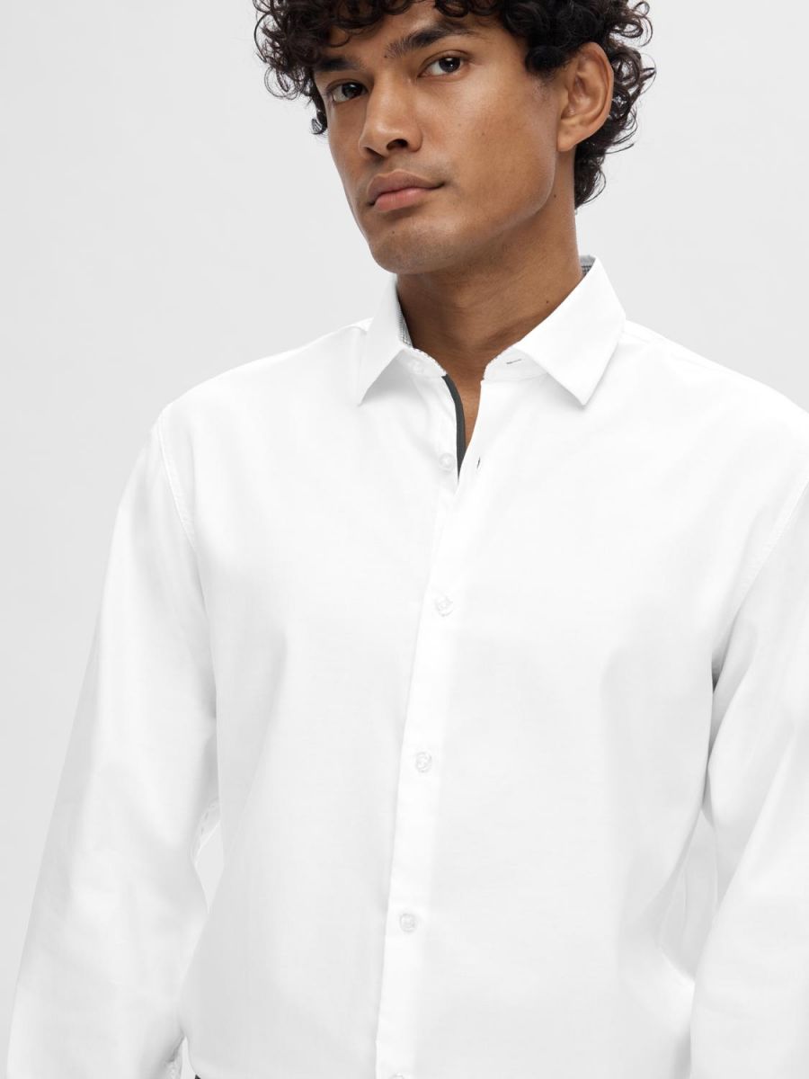 CAMICIE Uomo SELECTED 16058640 NEW MARK BRIGHT WHITE