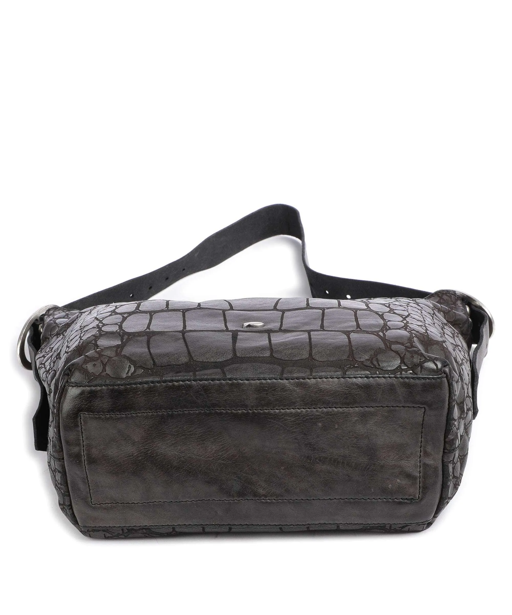 Campomaggi Borsa hobo pelle di vacchetta goffrata marrone scuro  
