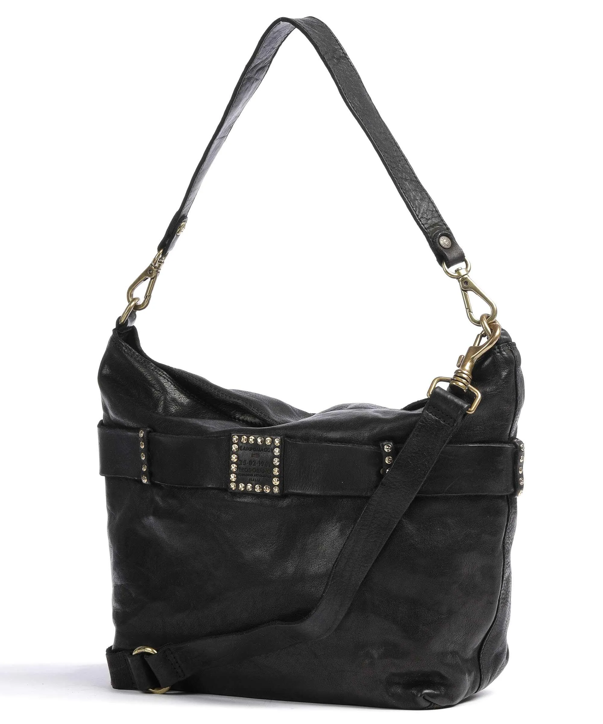  Campomaggi Prestige Borsa hobo pelle di vacchetta grana nero  