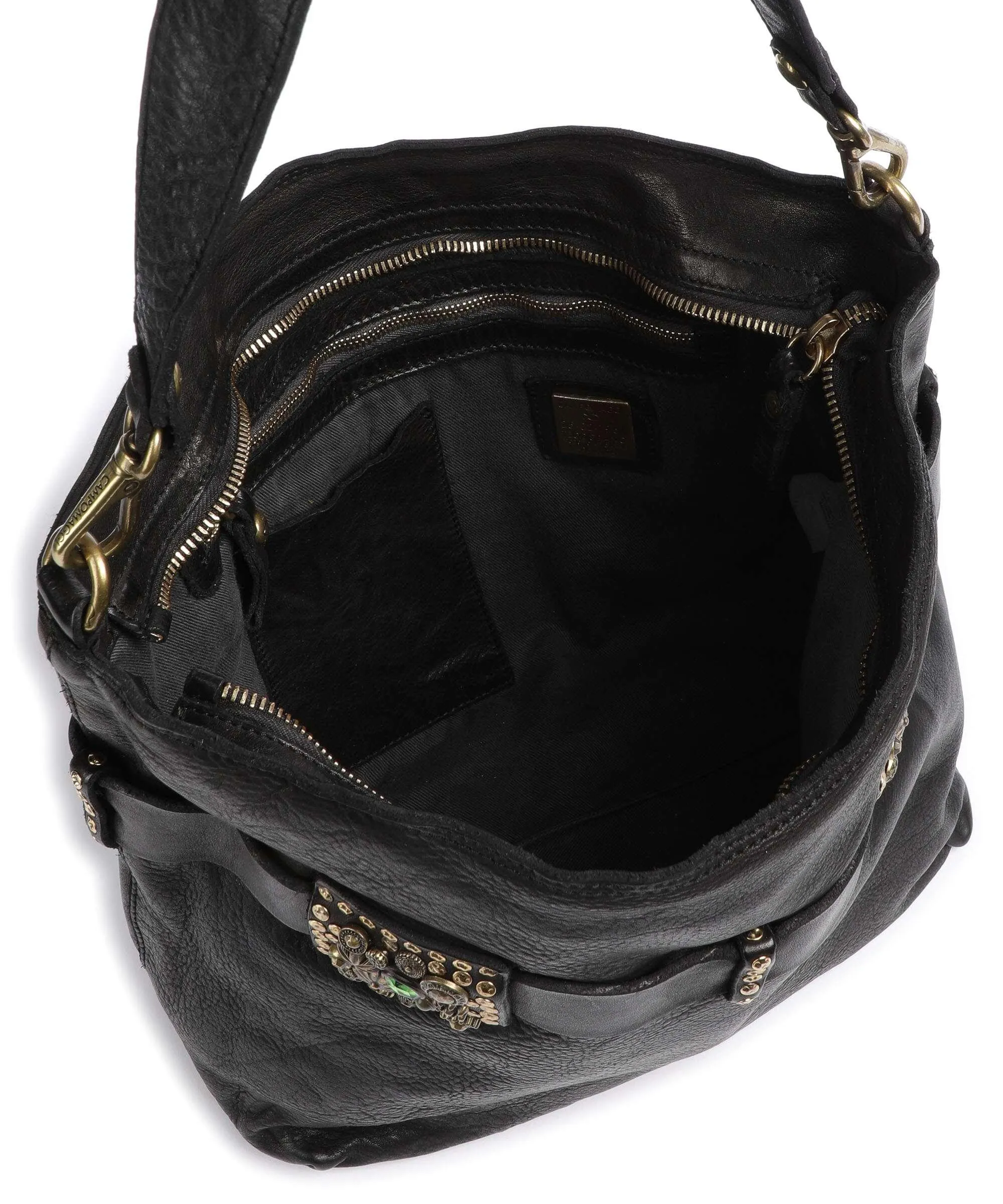  Campomaggi Prestige Borsa hobo pelle di vacchetta grana nero  