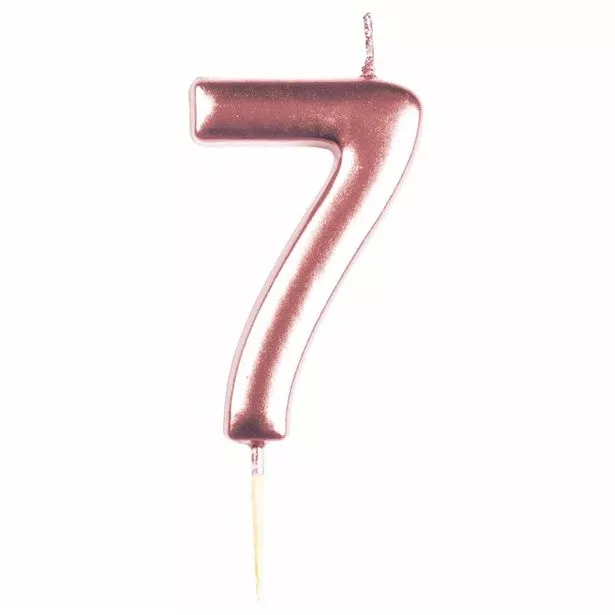 Candela per torta numero 7 oro rosa metallizzato