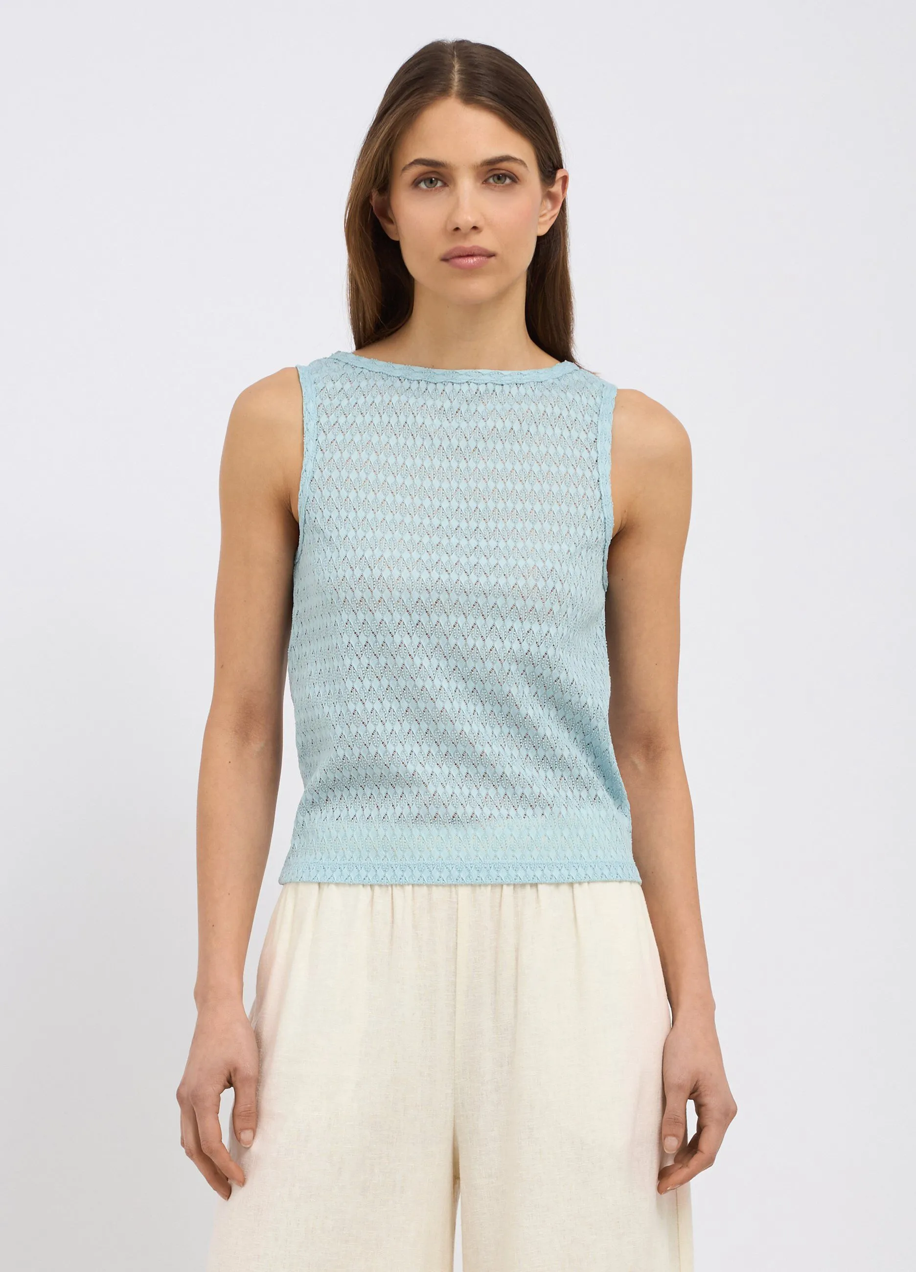 Canotta in maglia lavorata donna