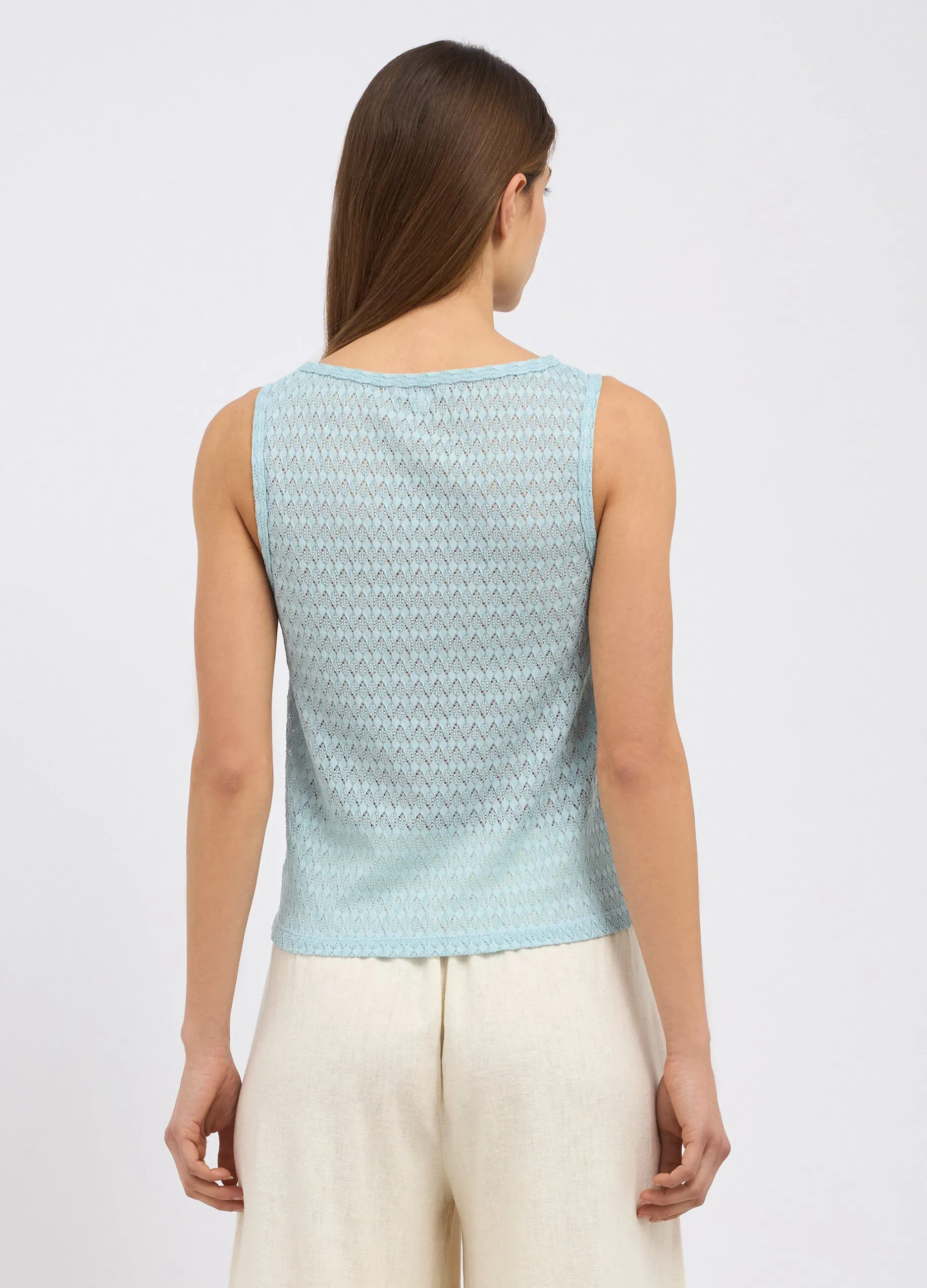 Canotta in maglia lavorata donna