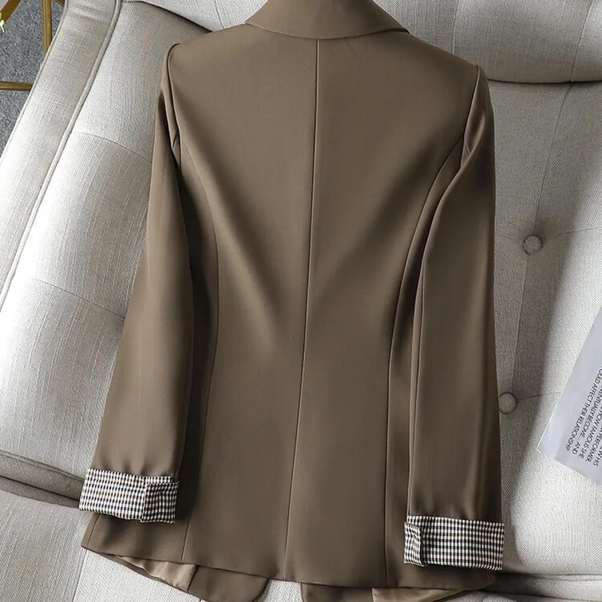 Cappotto blazer casual da donna nero marrone kaki Cappotto primavera autunno da donna manica lunga bottone singolo giacca solida
