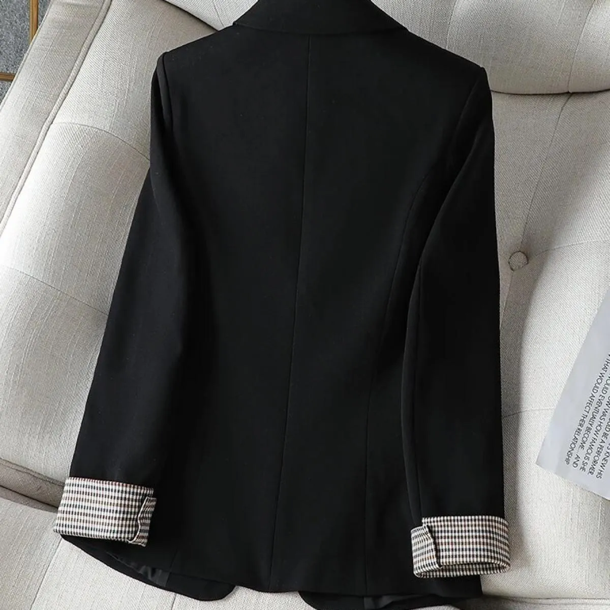Cappotto blazer casual da donna nero marrone kaki Cappotto primavera autunno da donna manica lunga bottone singolo giacca solida