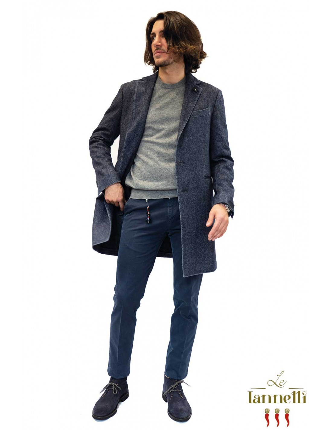 Cappotto Lardini Blu Jeans