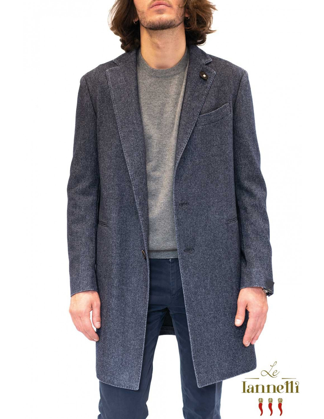 Cappotto Lardini Blu Jeans