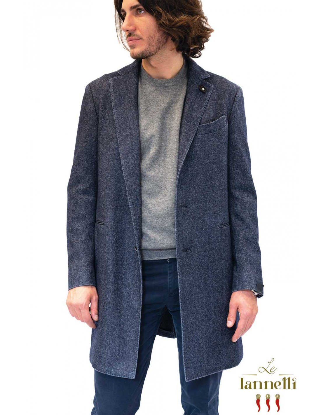 Cappotto Lardini Blu Jeans