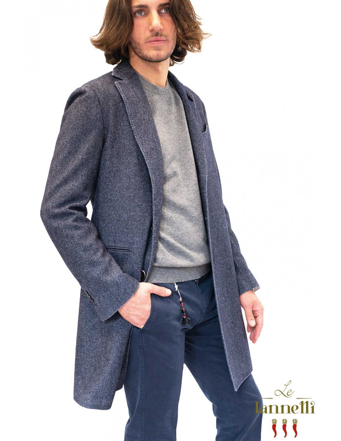 Cappotto Lardini Blu Jeans