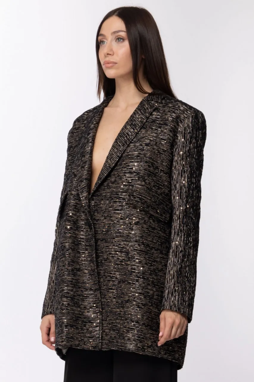Cappotto paillettes e fili in lurex VAR UNICA