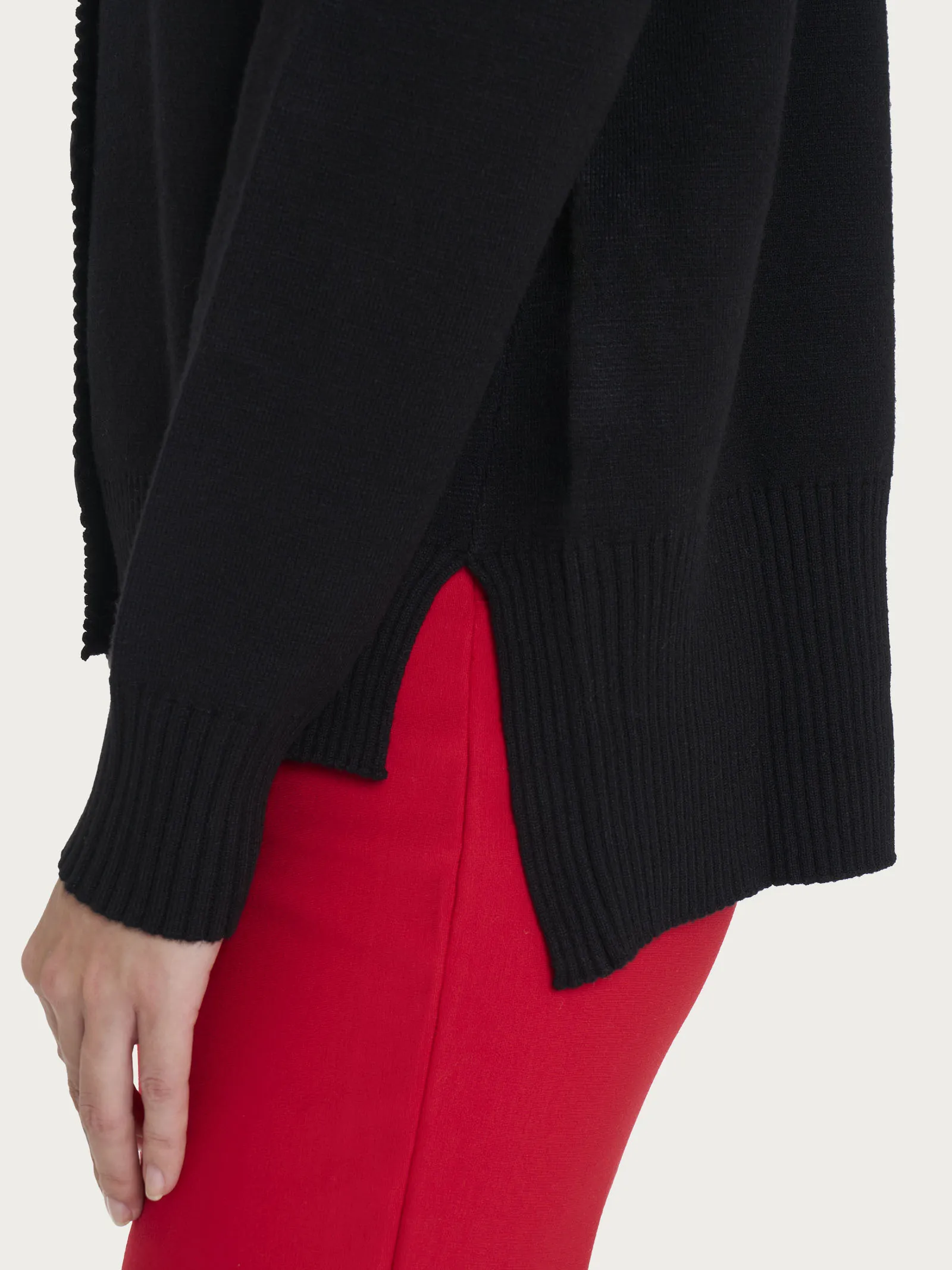 Cardigan aperto con bottoni in super soft - Nero
