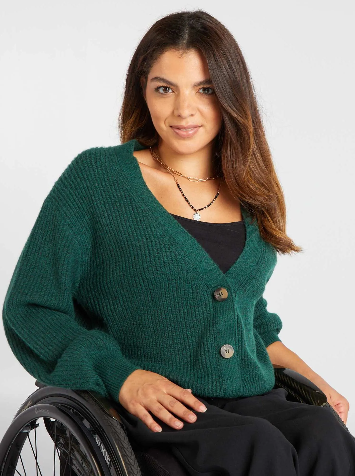 Cardigan in maglia con apertura magnetizzata - So Easy - Verde