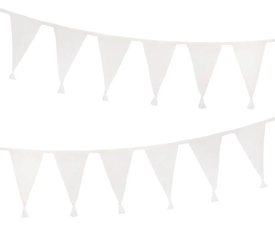 Catena gagliardetto in tessuto bianco 4m