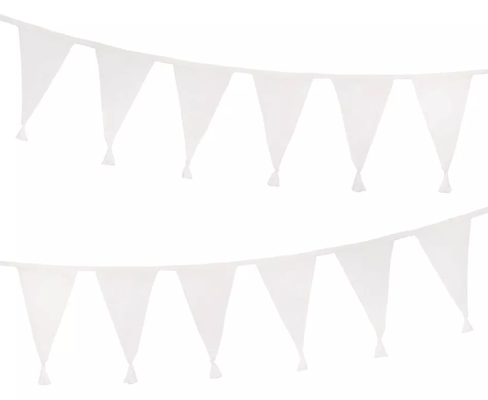 Catena gagliardetto in tessuto bianco 4m