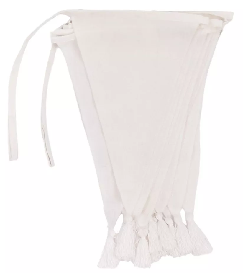Catena gagliardetto in tessuto bianco 4m