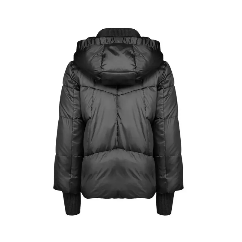Censured women's down jacket with ribbed knit insert JWC010TNTT3 90 black