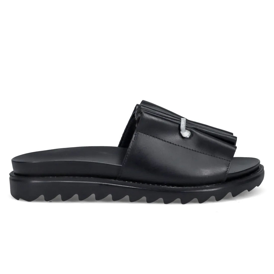 Ciabatta da donna Le Bohemien in pelle nera arricciata