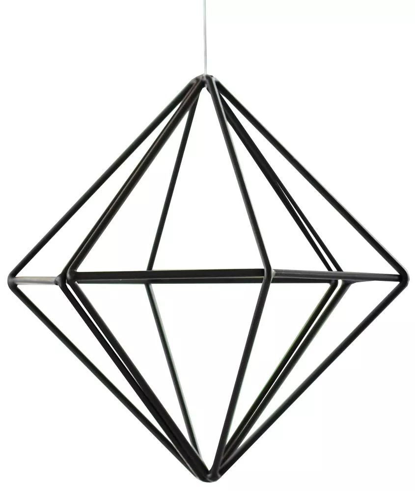 Ciondolo con diamante nero opaco dallo stile minimal