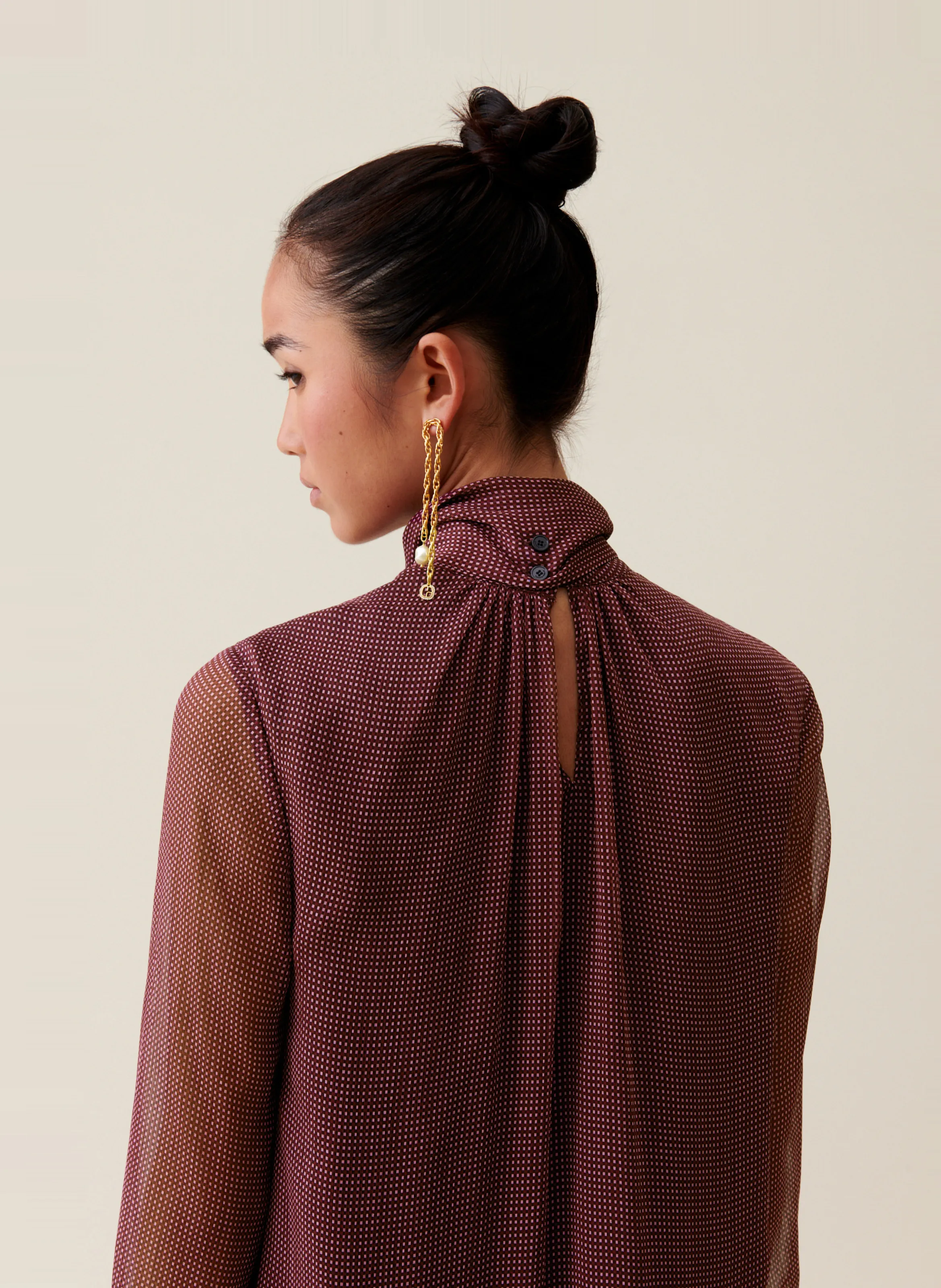  CLAUDIE PIERLOT   Abito corto con collo a fiocco | Rosa