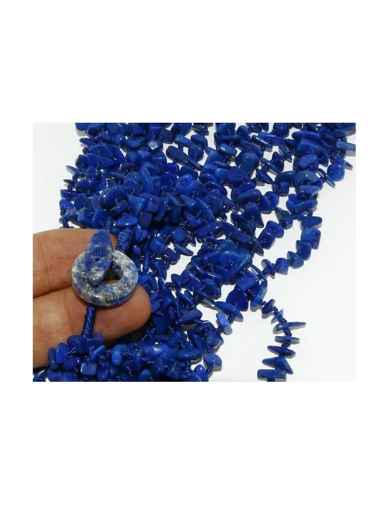 Collana collier cleopatra 8 fili Lapis naturale blu multifilo